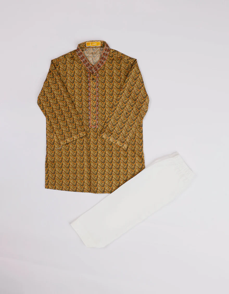 YELLOW COTTON KAMEEZ SHALWAR | JJIKS-S-46774/S25/JJ9776-SF
