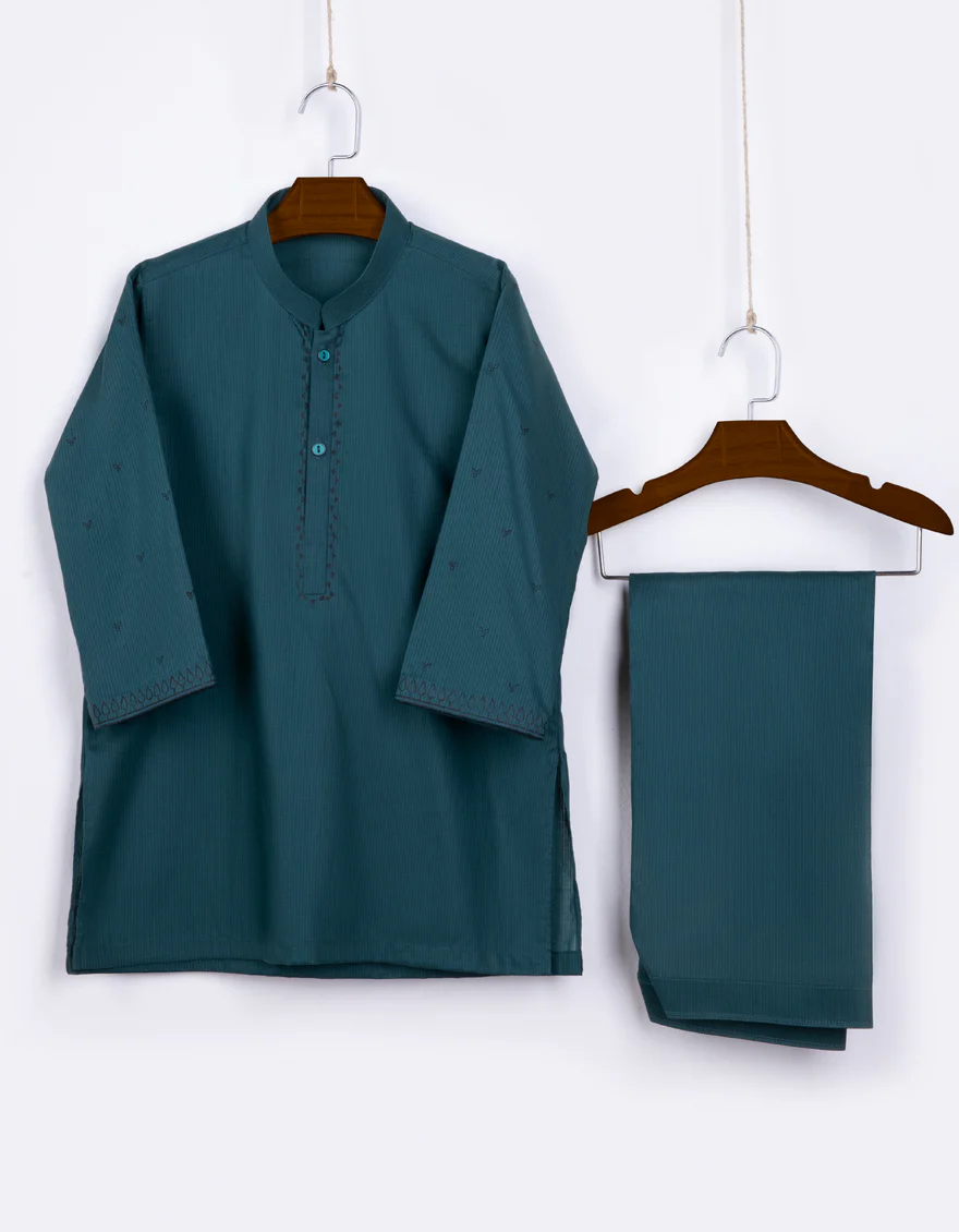 FOREST GREEN COTTON KAMEEZ SHALWAR | JJIKS-S-US-34311/S23/JJ8245-SF