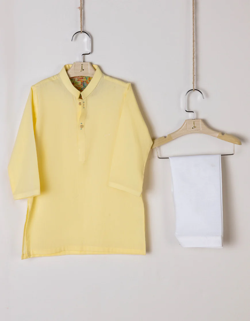 YELLOW COTTON KAMEEZ SHALWAR | JJIKS-S-US-34397/S23/DME3210-PN