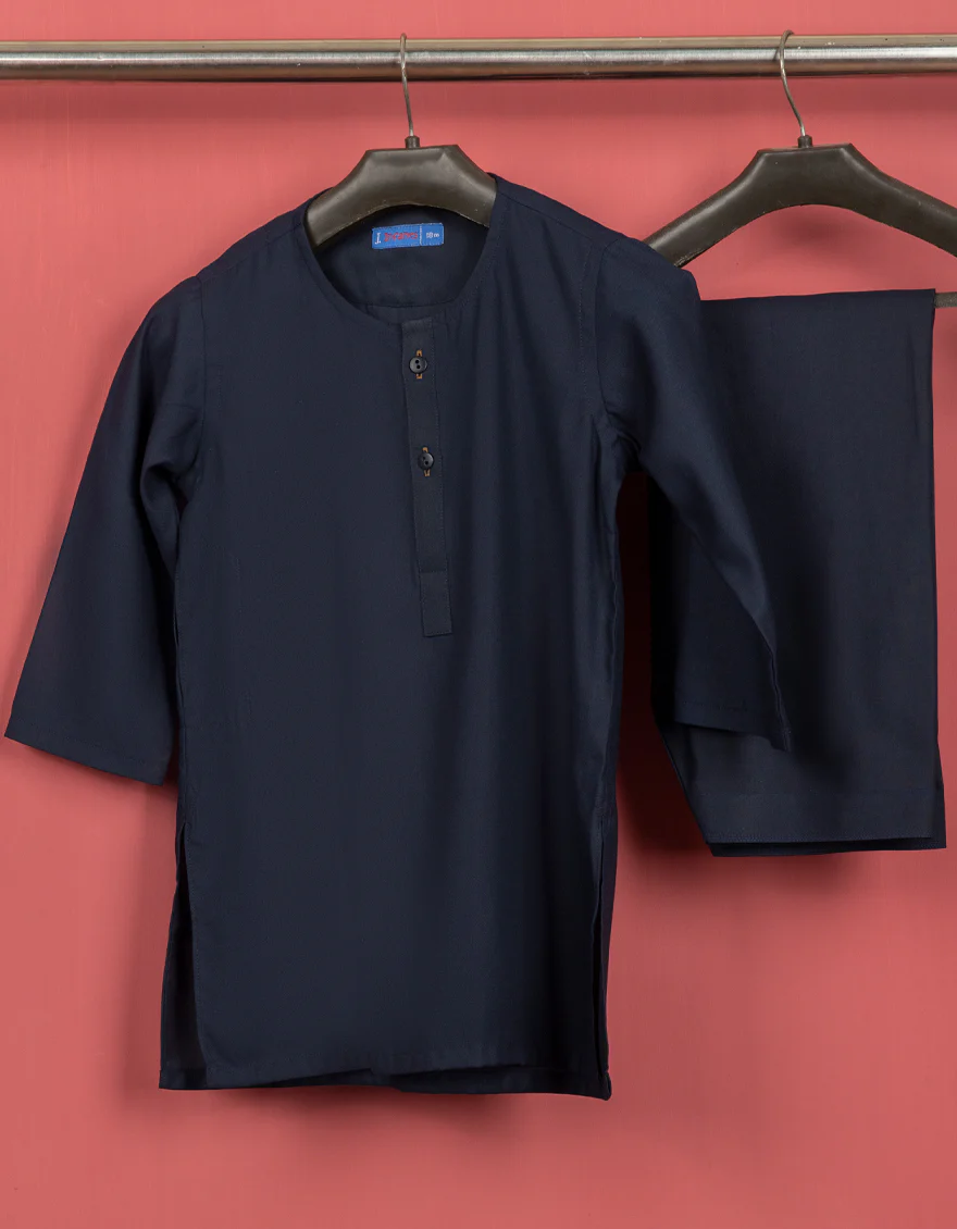NAVY BLUE BLENDED KAMEEZ SHALWAR | JJIKS-S-US-35841-R4-AP/S23/JJ8733-PN - Image 2