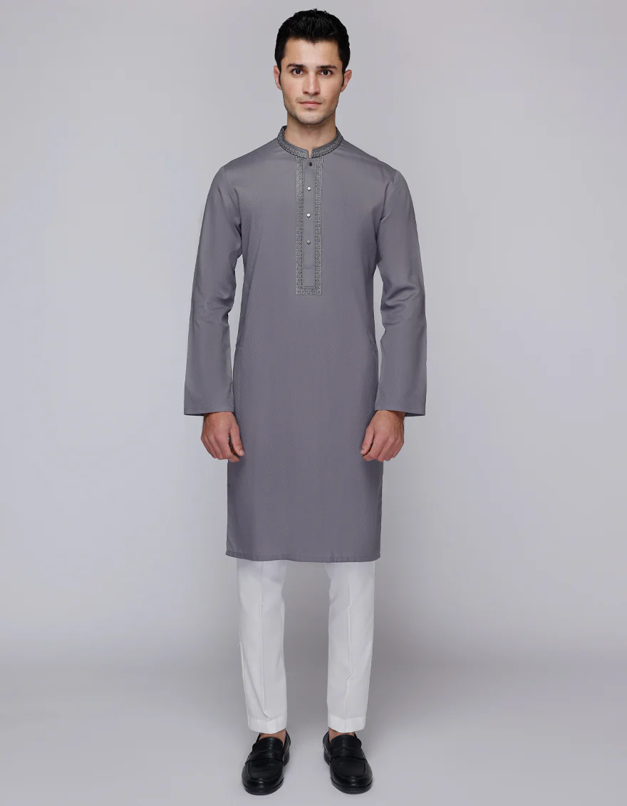 GREY BLENDED KURTA | JJK-A-33057/S25/JJ9419-SF