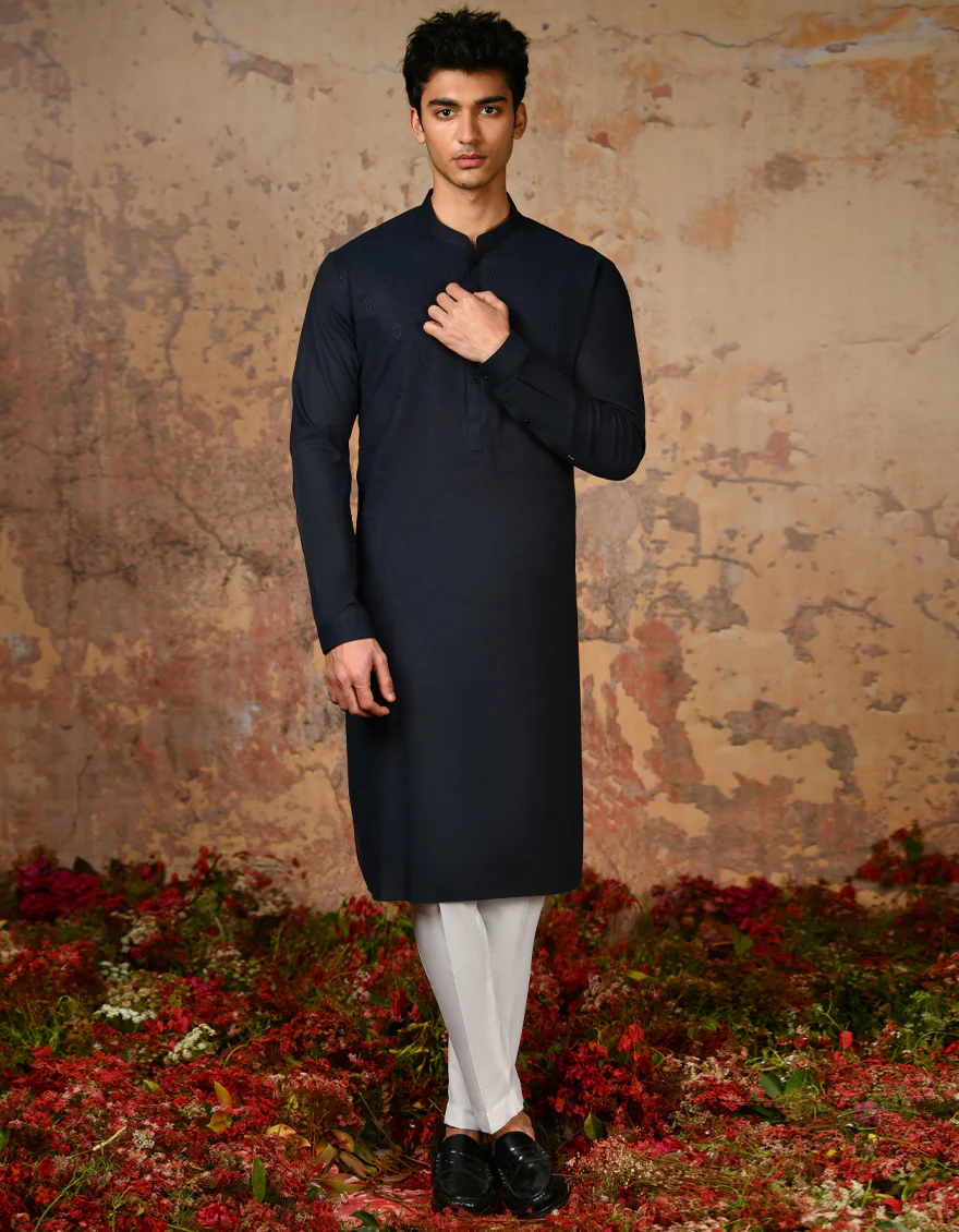 BLUE COTTON KURTA | JJK-A-34639/S24/JJ92