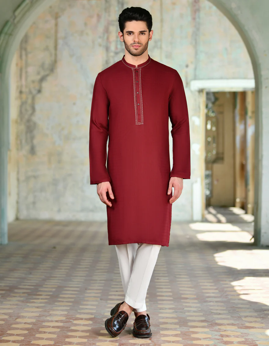 RED BLENDED KURTA | JJK-A-34724/S24/JJ9236-FL