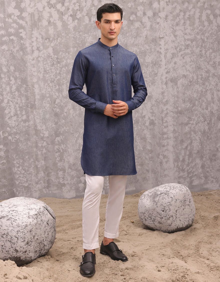 BLUE BLENDED KURTA | JJK-A-47217/S24/JJ9387-CL