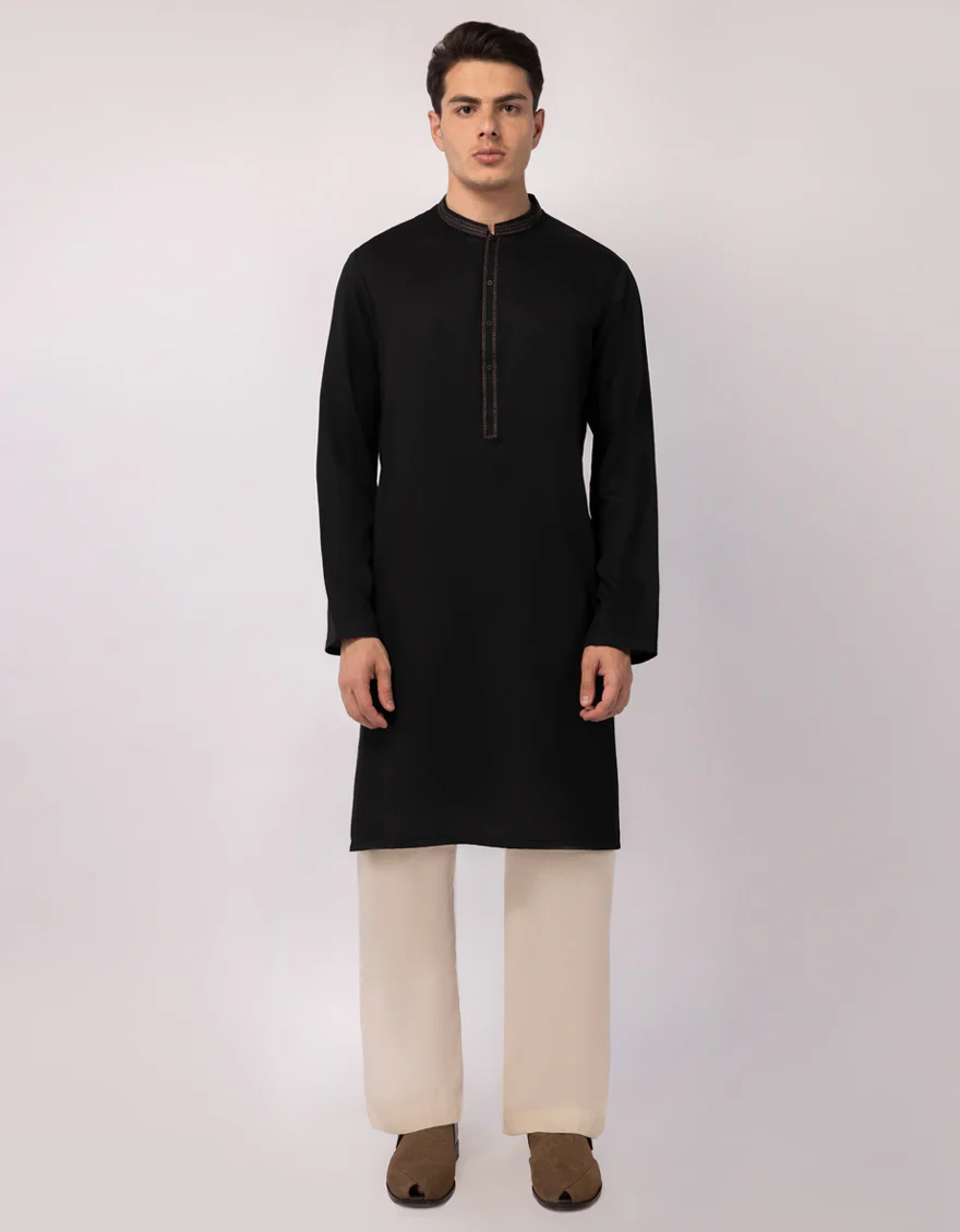 BLACK BLENDED KURTA | JJK-A-50388/S25/JJ9852-SF