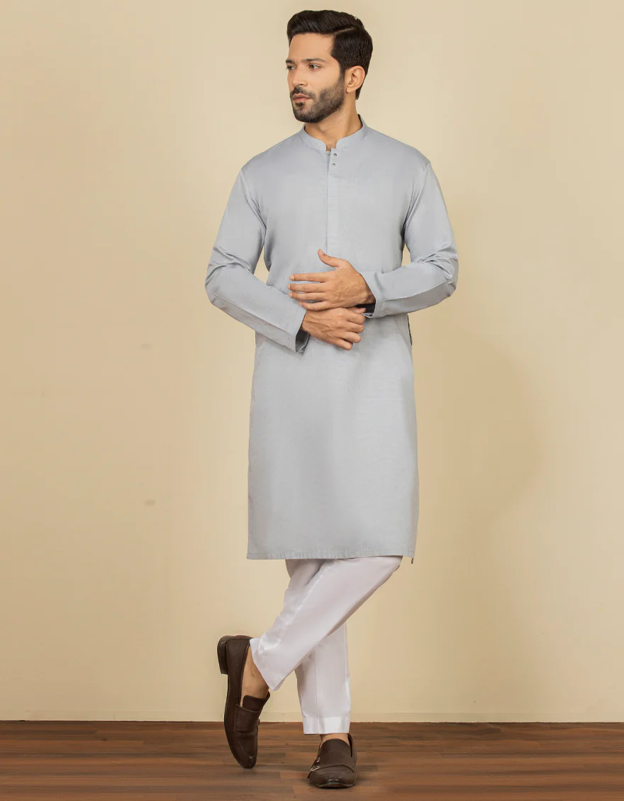 BLUISH GREY COTTON KURTA | JJK-A-US-34229/S22/JJ8288-CL