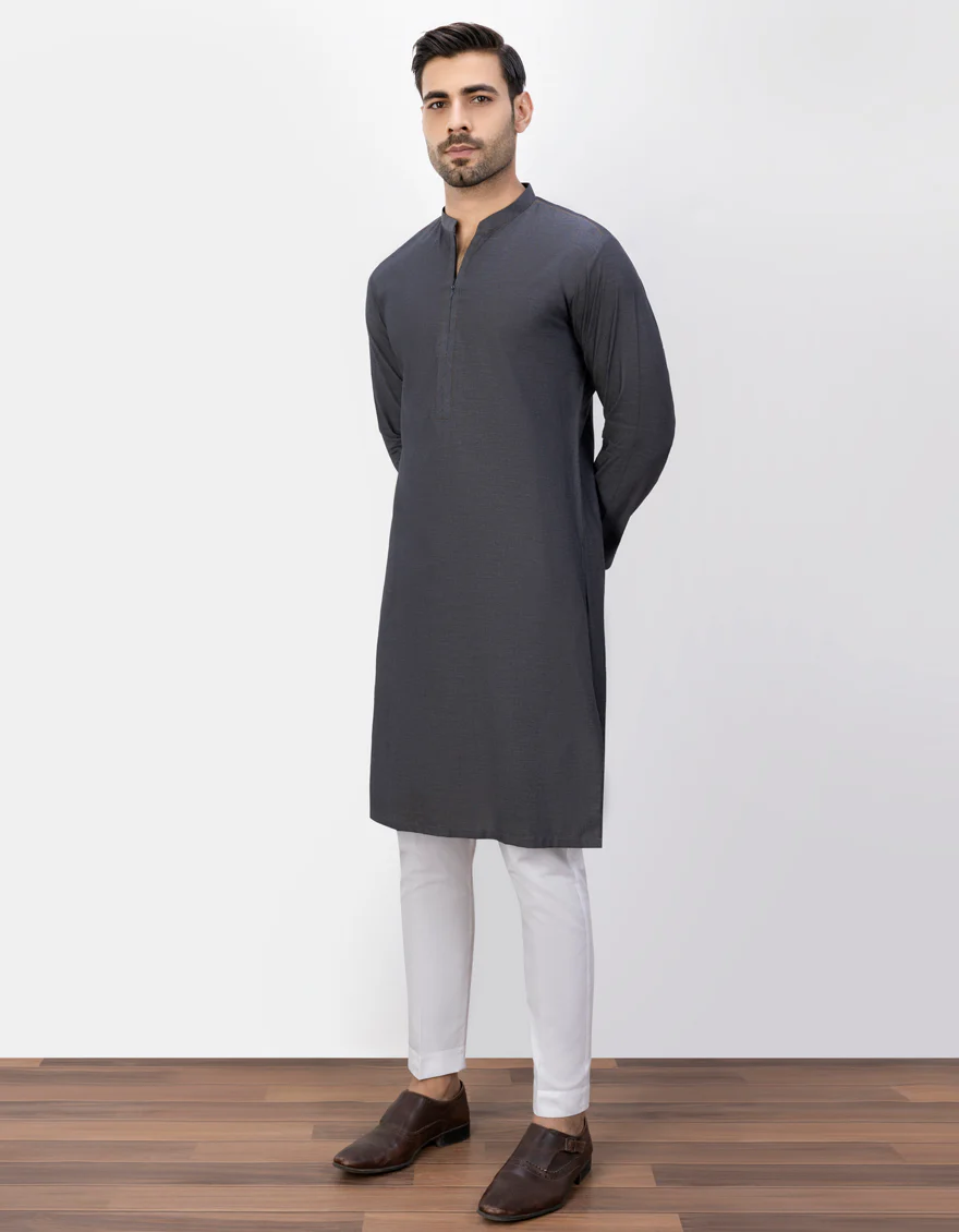 CHARCOAL COTTON KURTA | JJK-S-32805/S23/JJ8949-CL
