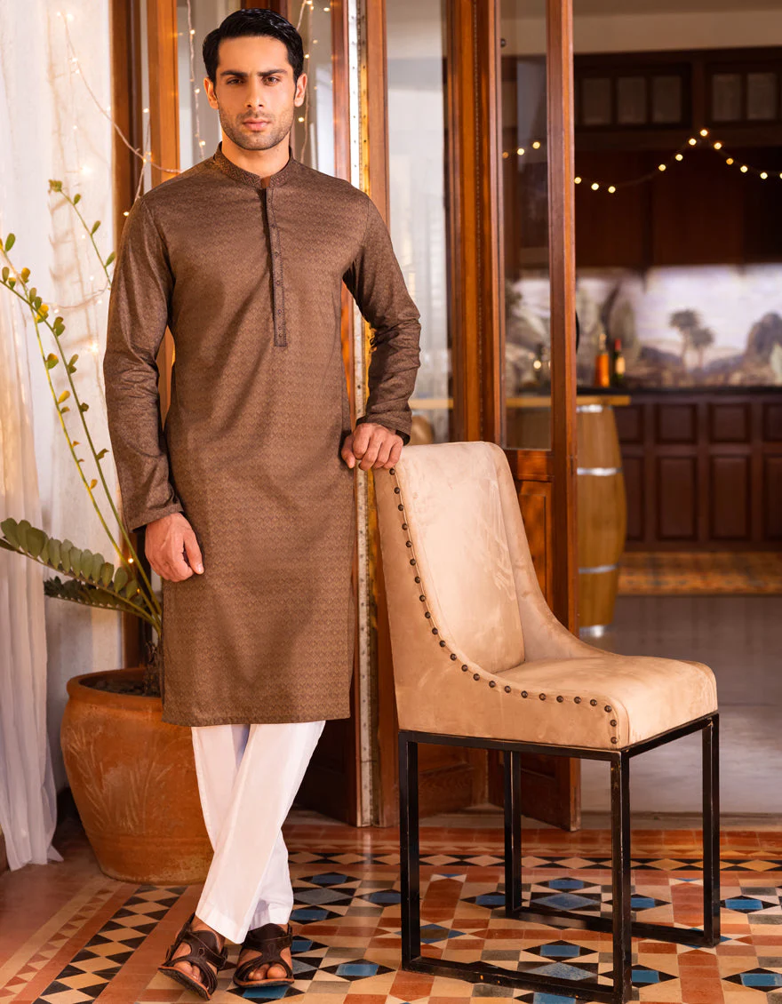 BROWN COTTON KURTA | JJK-S-US-32589/S22/JJ7546-SF
