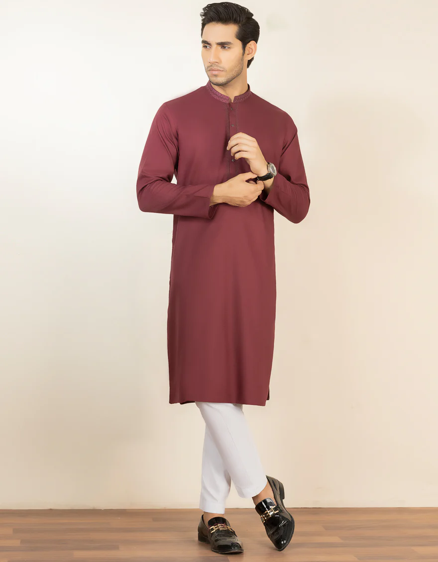 PLUM BLENDED KURTA | JJK-S-US-34182/S22/JJ7626-SF
