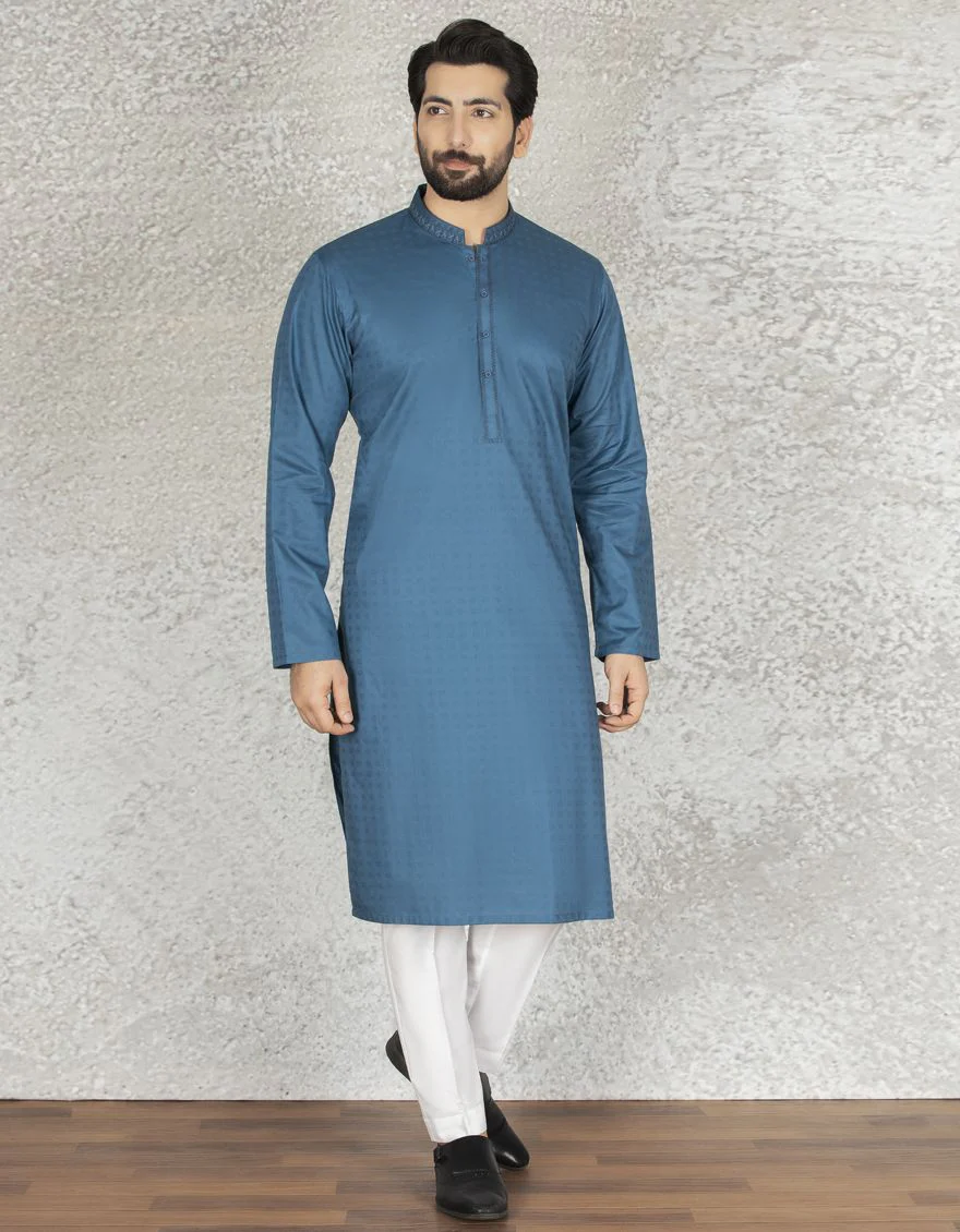 BLUISH GREEN KURTA | JJK-S-US-36866/S22/JJ7041-SF