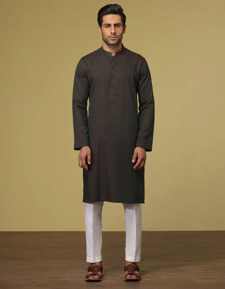 TWO TONE GREEN BLENDED KURTA | JJK-S-US-36919/S22/JJ7640-PN