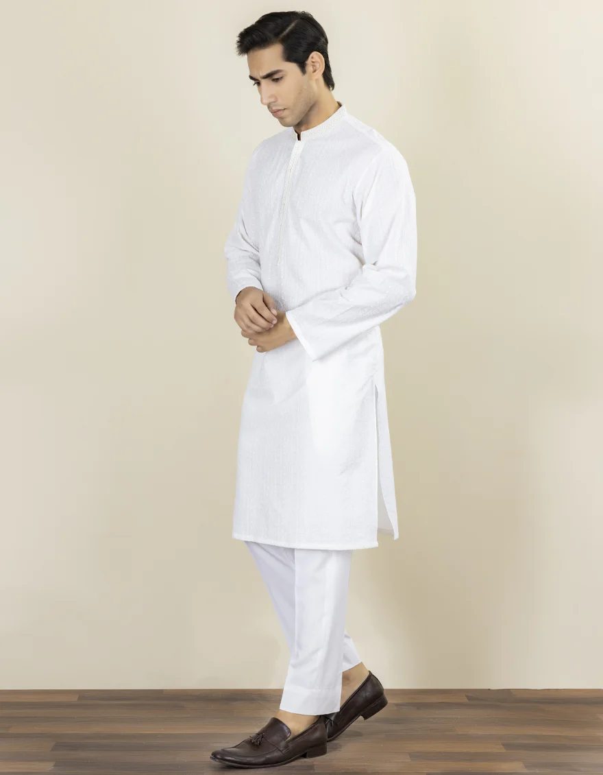 WHITE COTTON KURTA | JJK-S-US-36934/S22/JJ7546-FL