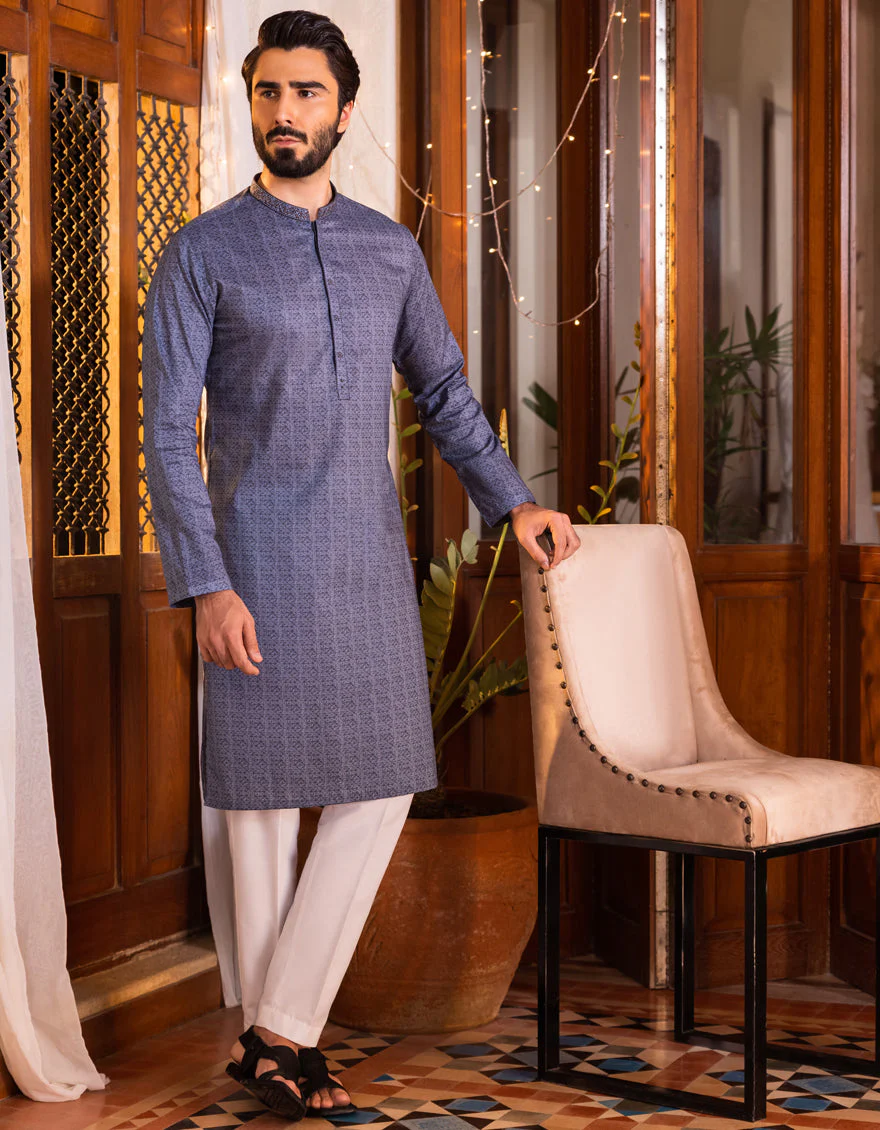 PIGEON BLUE COTTON KURTA | JJK-S-US-37620/S22/JJ7546-SF