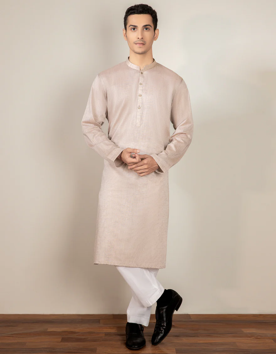 PEACH COTTON KURTA | JJK-S-US-37627/S22/JJ7691-PN