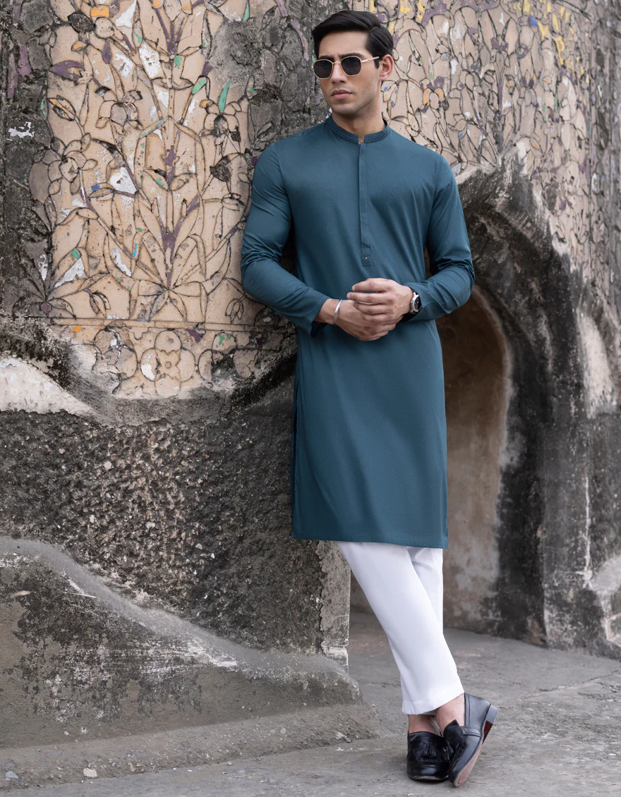 EMERALD GREEN COTTON KURTA | JJK-S-US-37735/S23/JJ8771-SF
