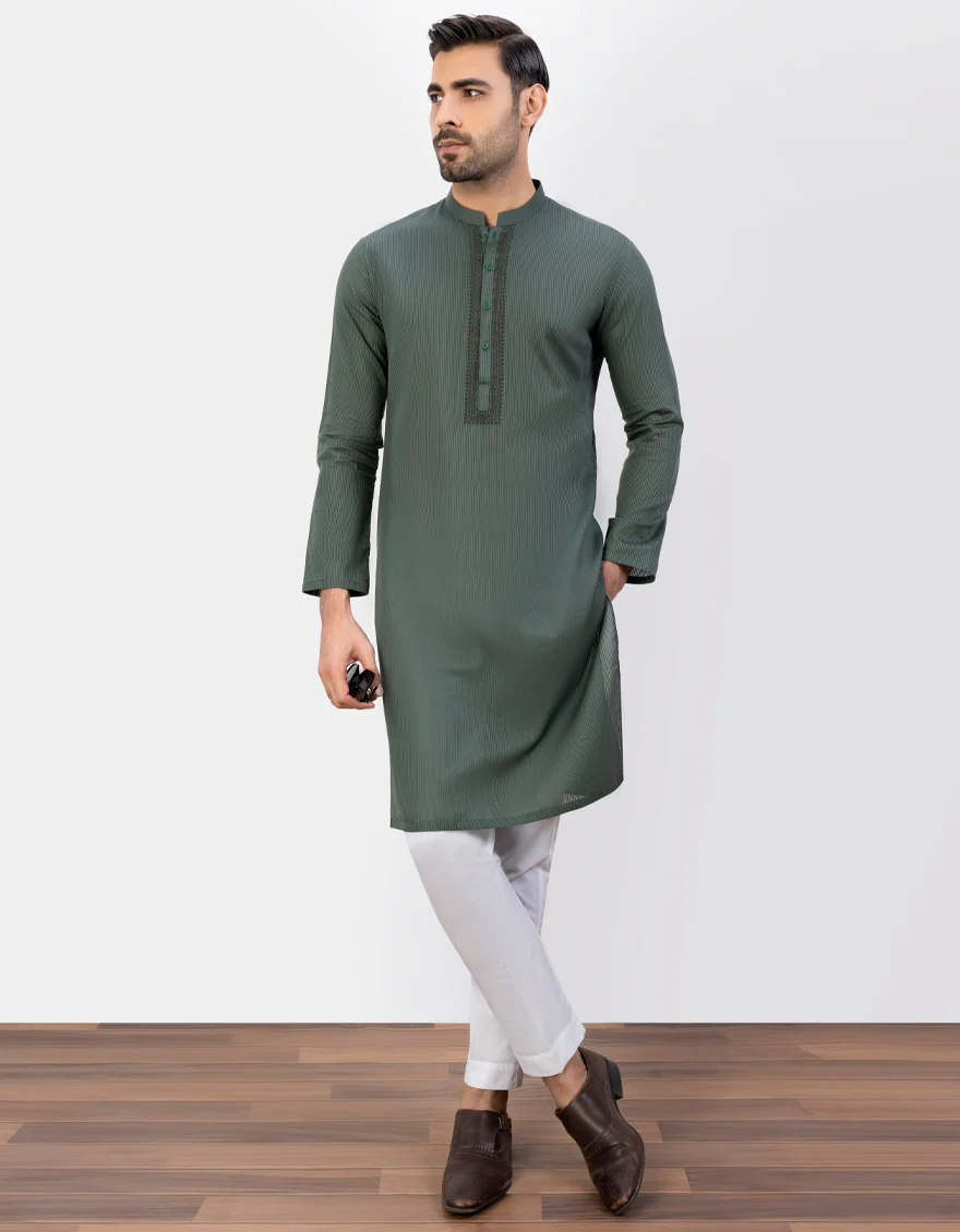 GREEN CVC KURTA | JJK-S-US-37762/S23/JJ8908-SF