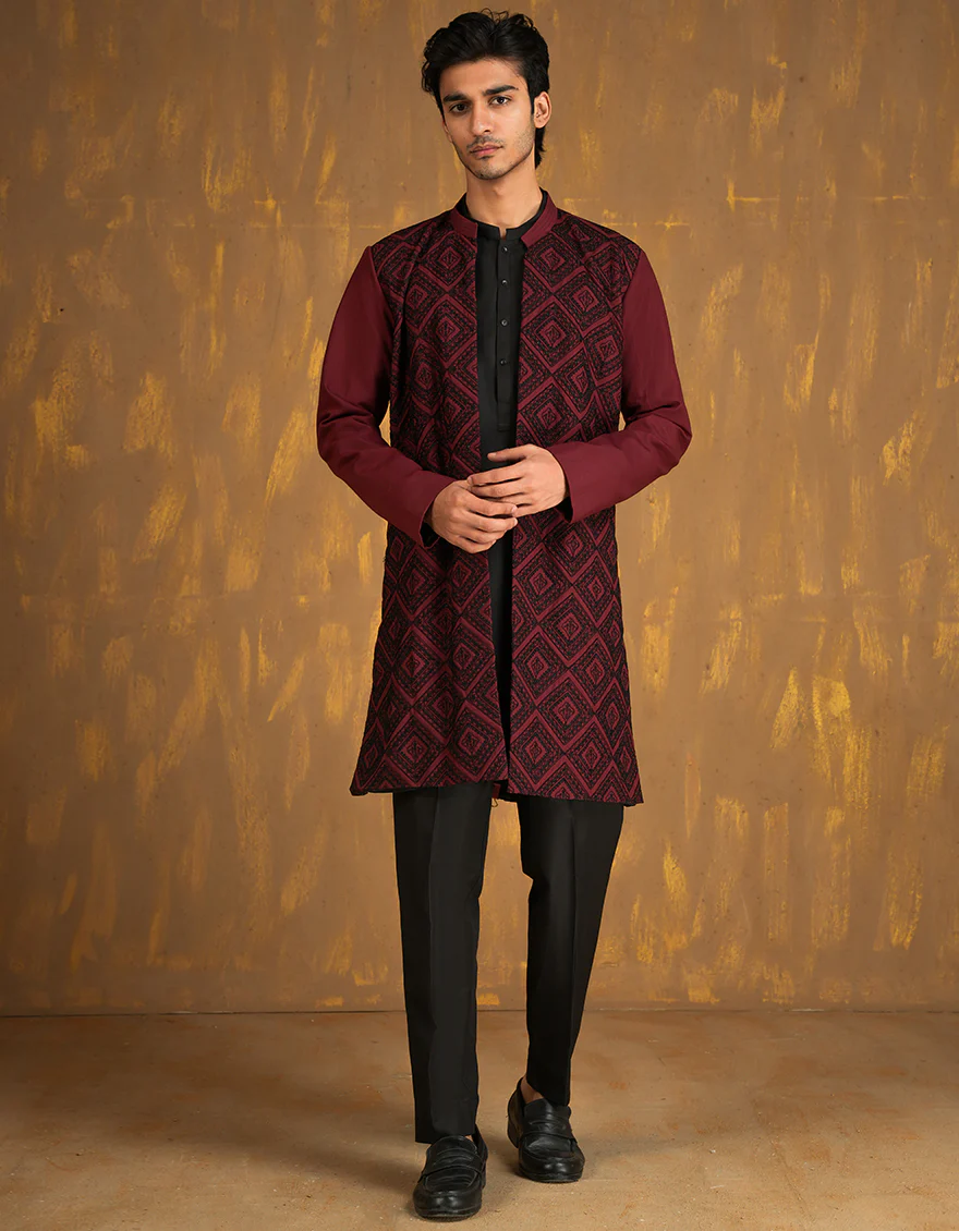 RED COTTON KURTA | JJK-SP-INR-A-45509/S24/JJ1001-FL