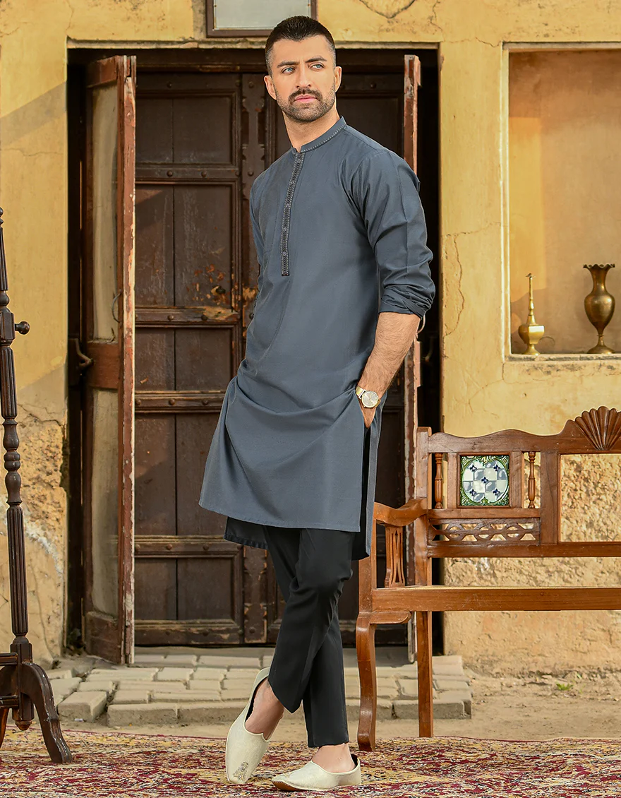 DARK GREY BLENDED SPECIAL KURTA | JJK-SP-US-44008/S21/JJ8139-FL