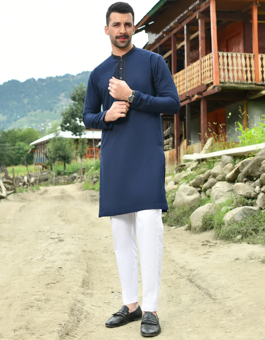 NAVY BLUE KURTA | JJK-SP-US-44175/A22/JJ8651-FL
