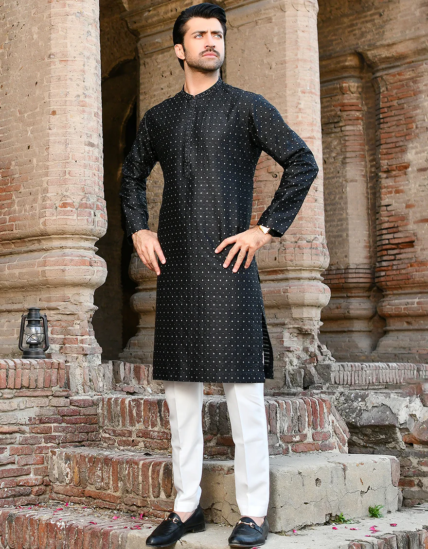 BLACK KURTA | JJK-SP-US-45114/A23/JJ8474-SF