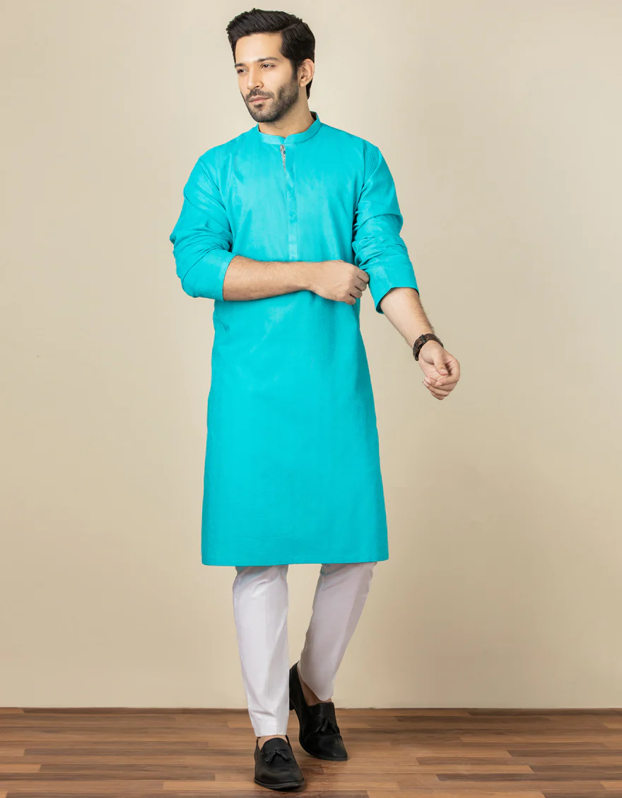 SKY BLUE COTTON KURTA | JJK-US-40308/A22/JJ6983-PN