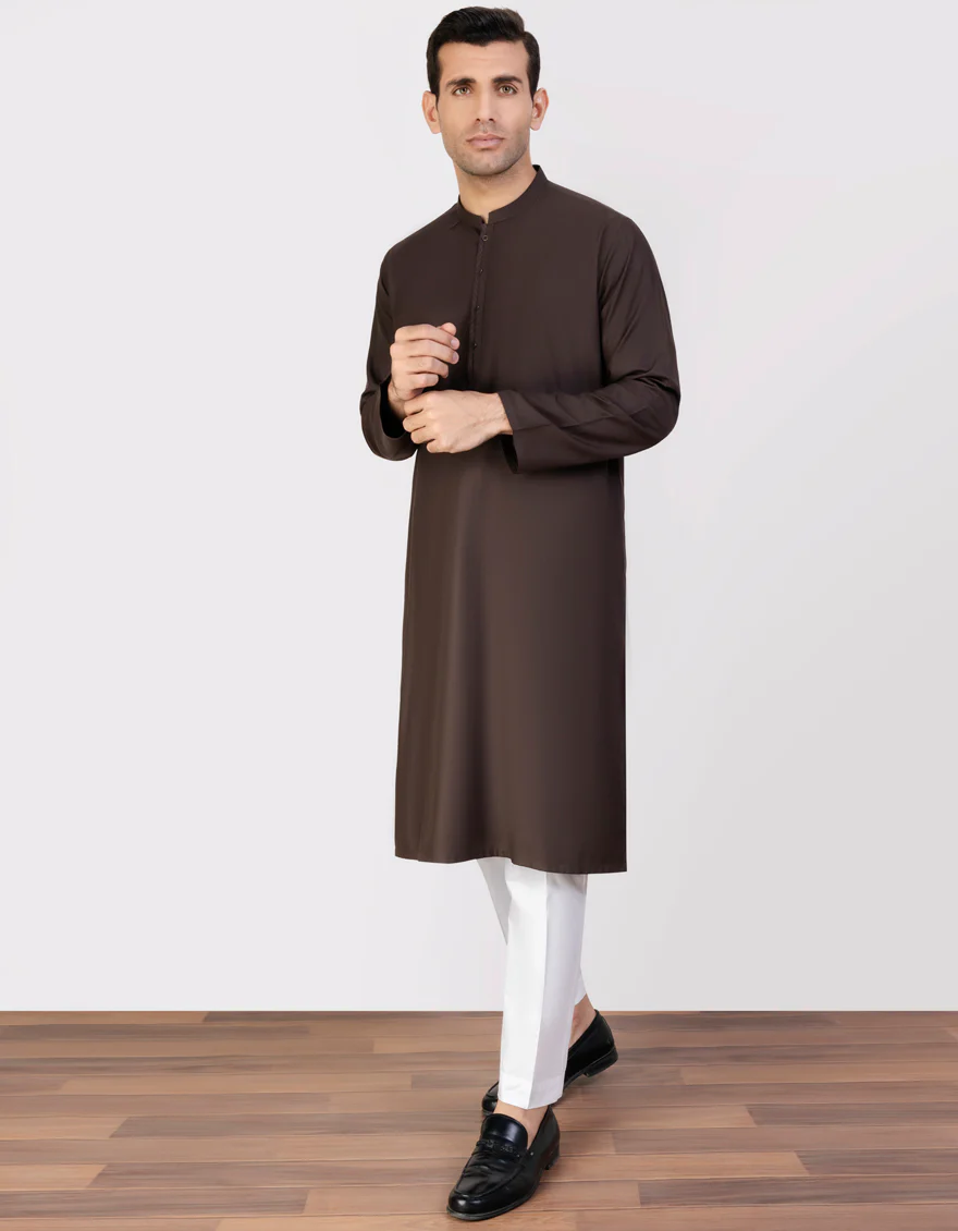 BROWN BLENDED KURTA | JJK-US-43287/A23/JJ8818-CL
