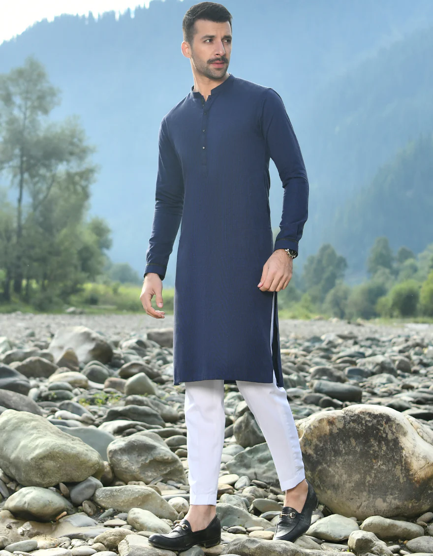 BLUE COTTON KURTA | JJK-US-45089/A22/JJ8409-CL