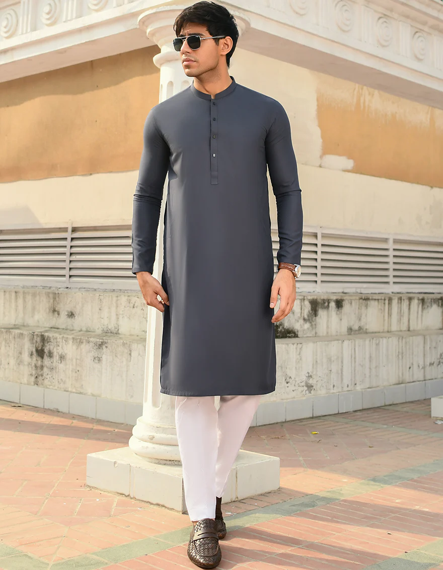 GREY BLENDED KURTA | JJK-US-45217/A23/JJ8818-CL