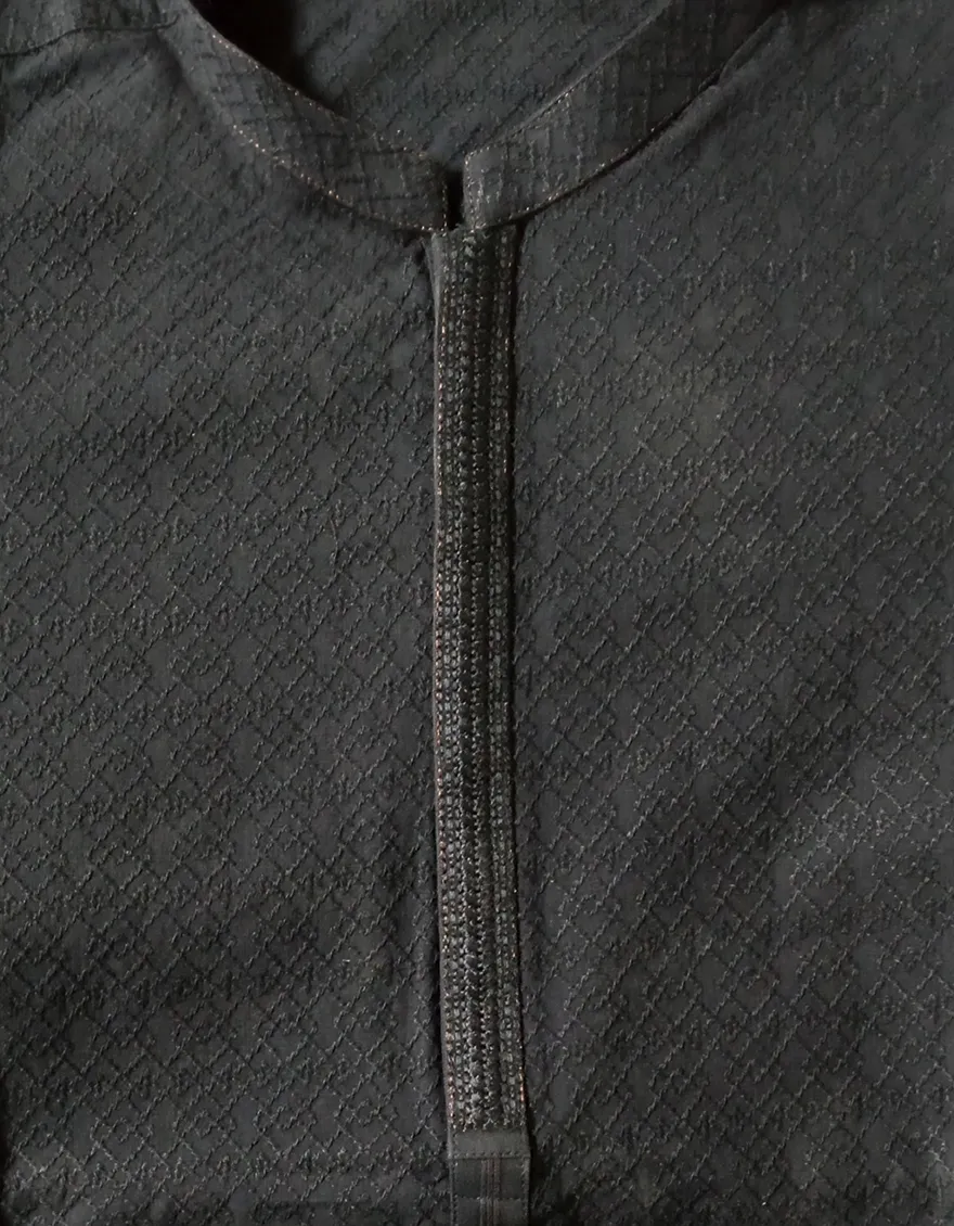 BLACK COTTON KURTA | JJK-W-47122/S24/JJ8673-FL - Image 3