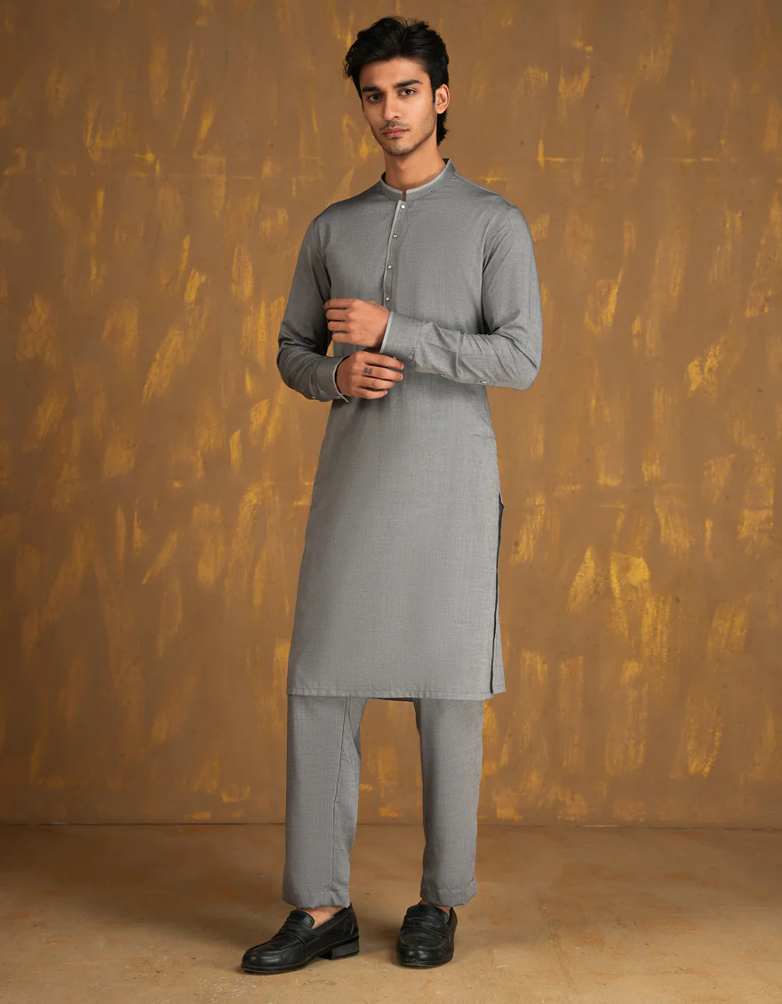 LIGHT GREEN BLENDED KURTA TROUSERS | JJKP-A-33072/S24/JJ8214-CL