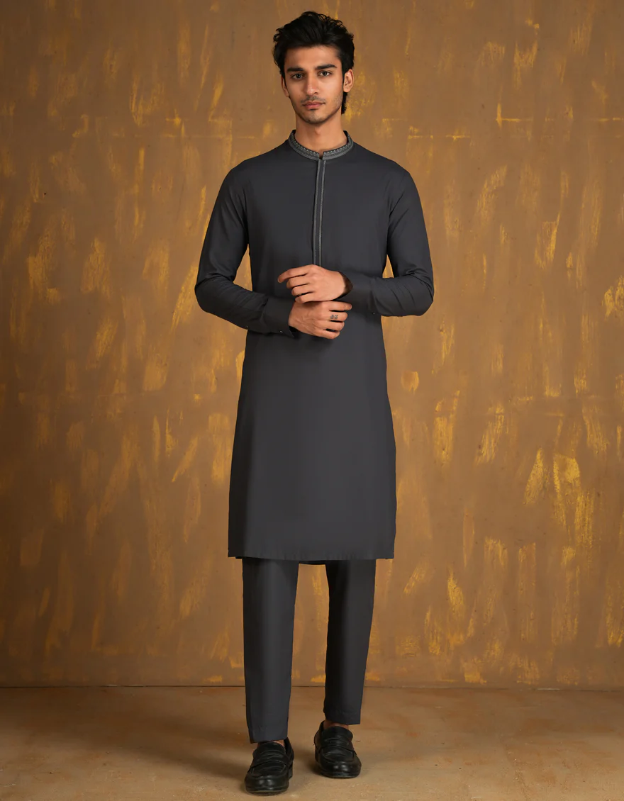GREY BLENDED KURTA TROUSERS | JJKP-A-33091/S24/JJ8835-SF