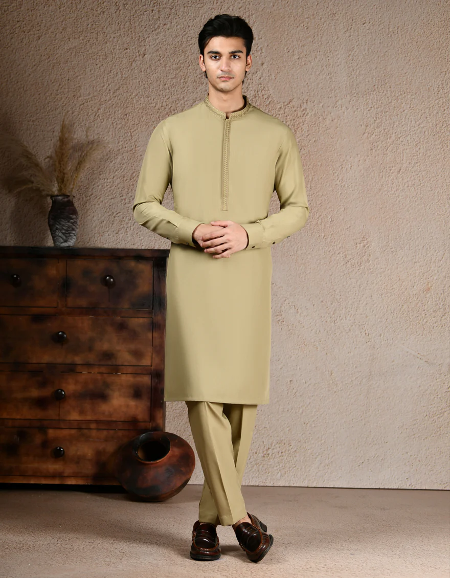 BEIGE BLENDED KURTA TROUSERS | JJKP-A-33251/S25/JJ9