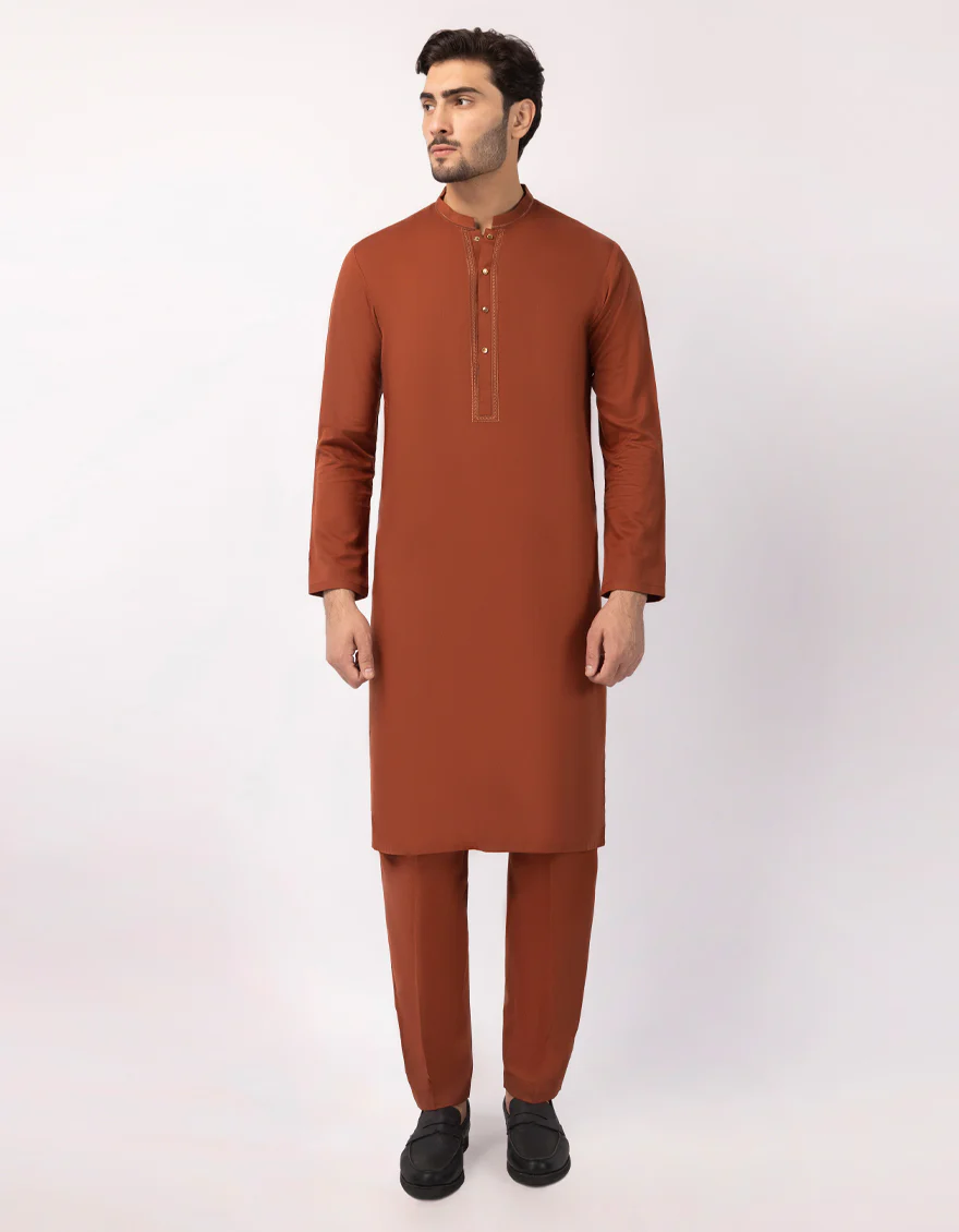 RUST BLENDED KURTA TROUSERS | JJKP-A-33703/S25/JJ10245-SF