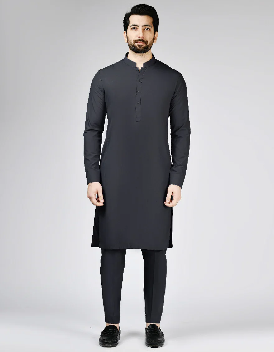 GREY BLENDED KURTA TROUSERS | JJKP-A-47503-R1/S25/JJ9773-PN