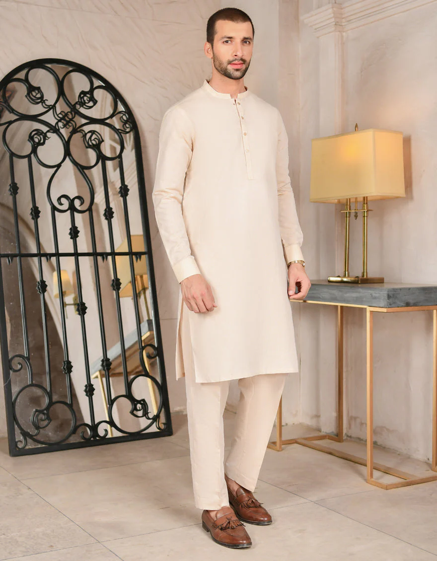 BEIGE BLENDED KURTA TROUSERS | JJKP-A-US-43130/S22/JJ8184-PN