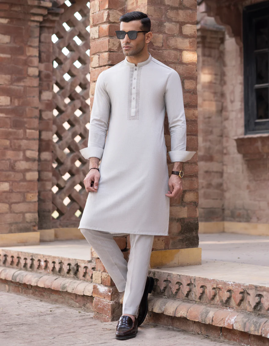FAWN BLENDED KURTA TROUSERS | JJKP-S-US-34361/S23/JJ8783-SF