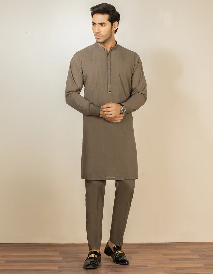 MEHNDI GREEN BLENDED KURTA TROUSERS | JJKP-S-US-36903/S22/JJ7638-CL