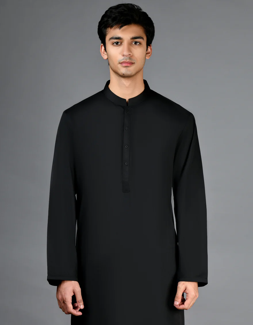 BLACK BLENDED KAMEEZ SHALWAR | JJKS-A-30778-R35-AP/S24/JJ9548-PN - Image 2