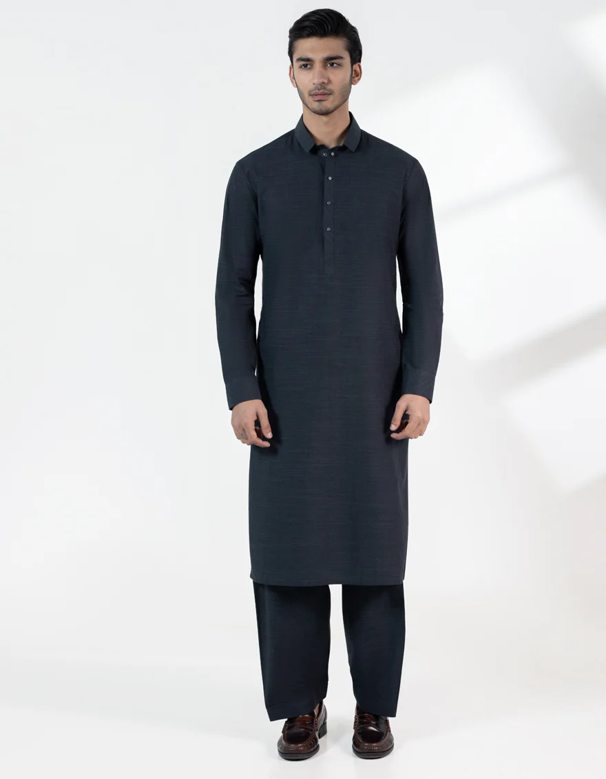 CHARCOAL COTTON KAMEEZ SHALWAR | JJKS-A-33487/S25/JJ10022-CL