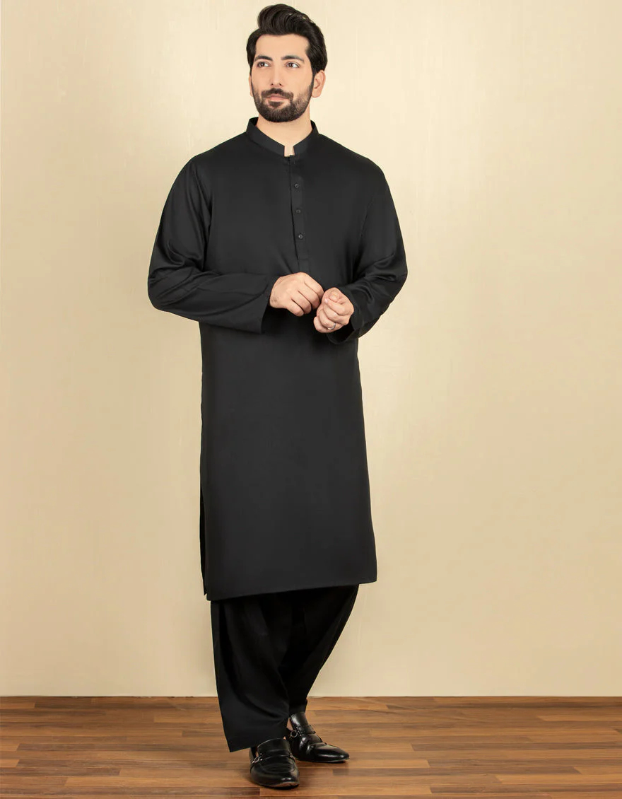 BLACK BLENDED BLACK KAMEEZ SHALWAR | JJKS-A-US-30778-R25-AP/S23/JJ8733-PN