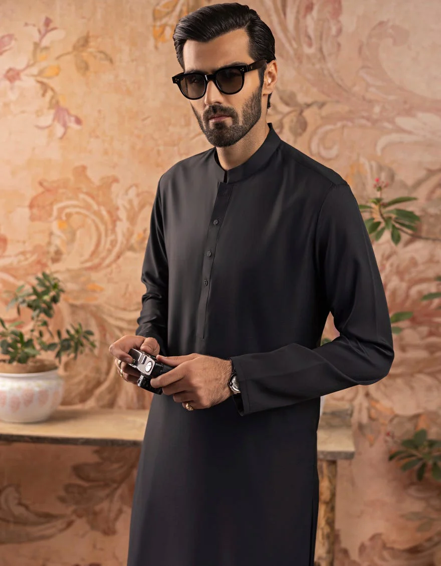 BLACK BLENDED KAMEEZ SHALWAR | JJKS-A-US-30778-R27-AP/S23/JJ8733-PN - Image 3