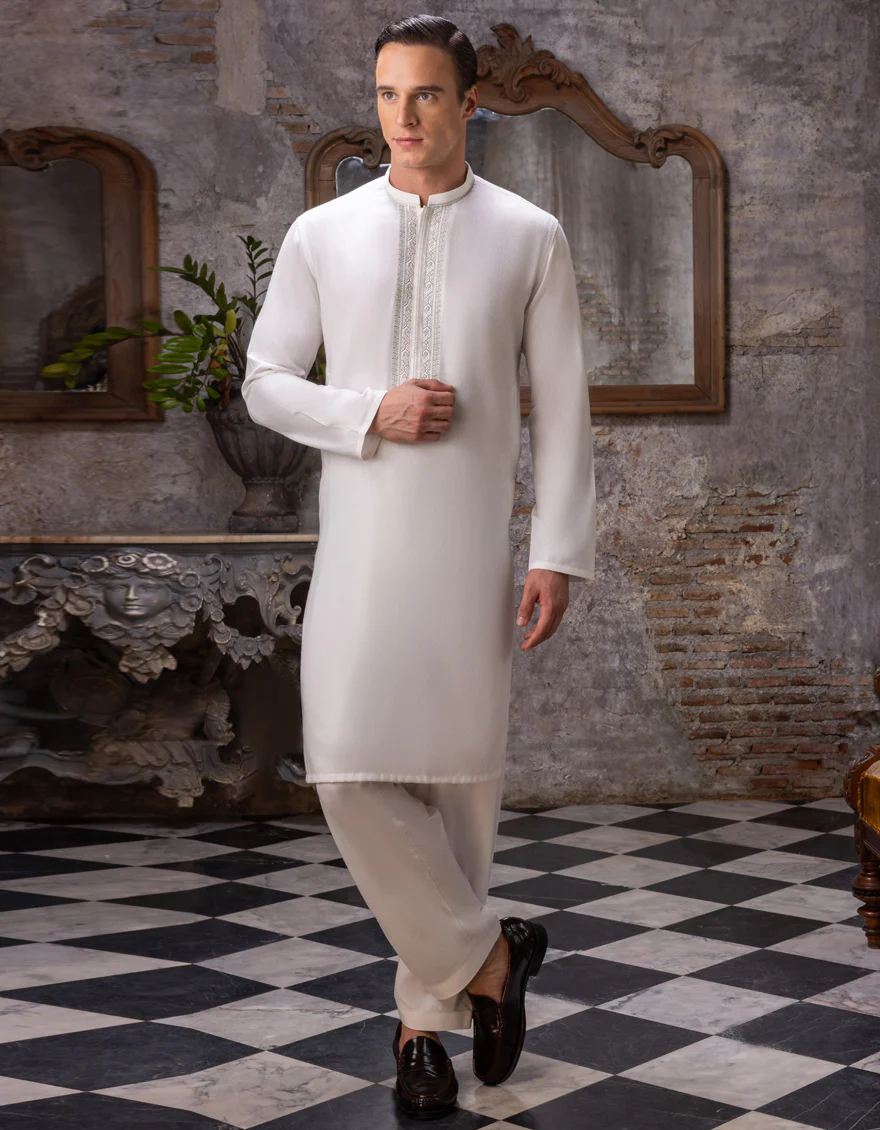 WHITE BLENDED KAMEEZ SHALWAR | JJKS-A-US-36951/S22/JJ7568-FL