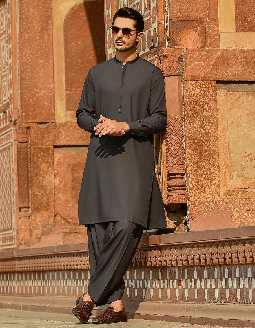 DARK GREY KAMEEZ SHALWAR | JJKS-A-US-44014/S22/JJ8111-CL