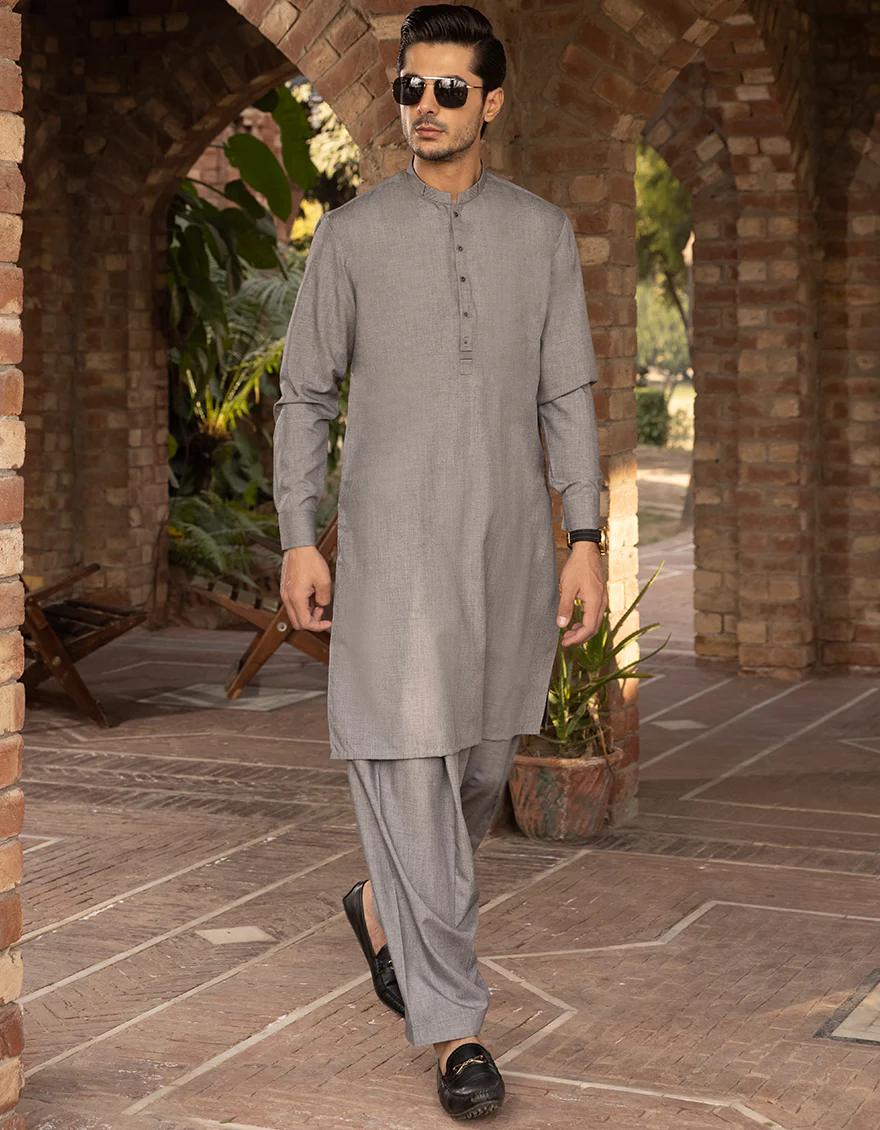 GREY VISCOSE KAMEEZ SHALWAR | JJKS-A-US-44018/S22/JJ8107-CL