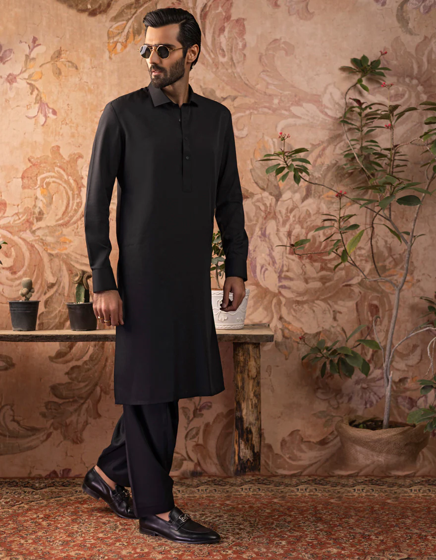 BLACK BLENDED KAMEEZ SHALWAR | JJKS-S-30729-R31-AP/ - Image 6