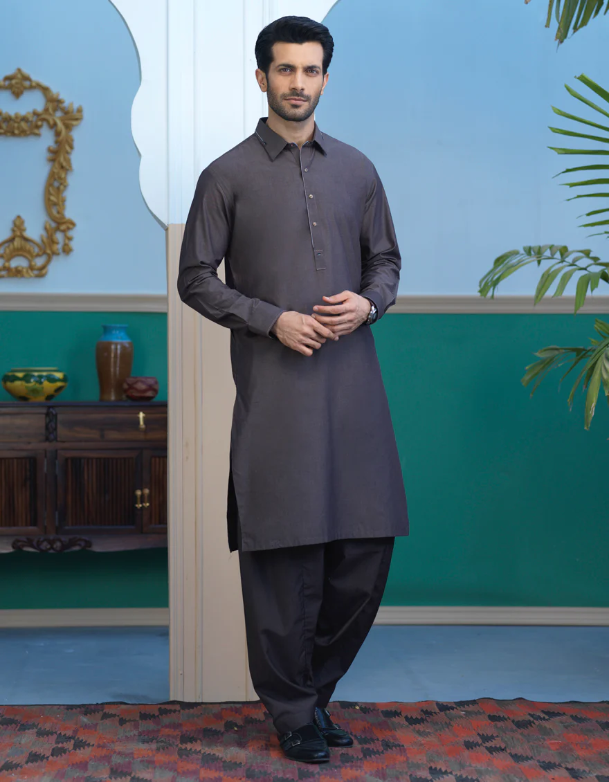BROWN KAMEEZ SHALWAR | JJKS-S-US-32499/S21/JJ7236-EX