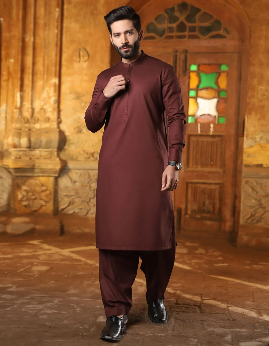MAROON KAMEEZ SHALWAR | JJKS-S-US-34005/S21/JJ6956