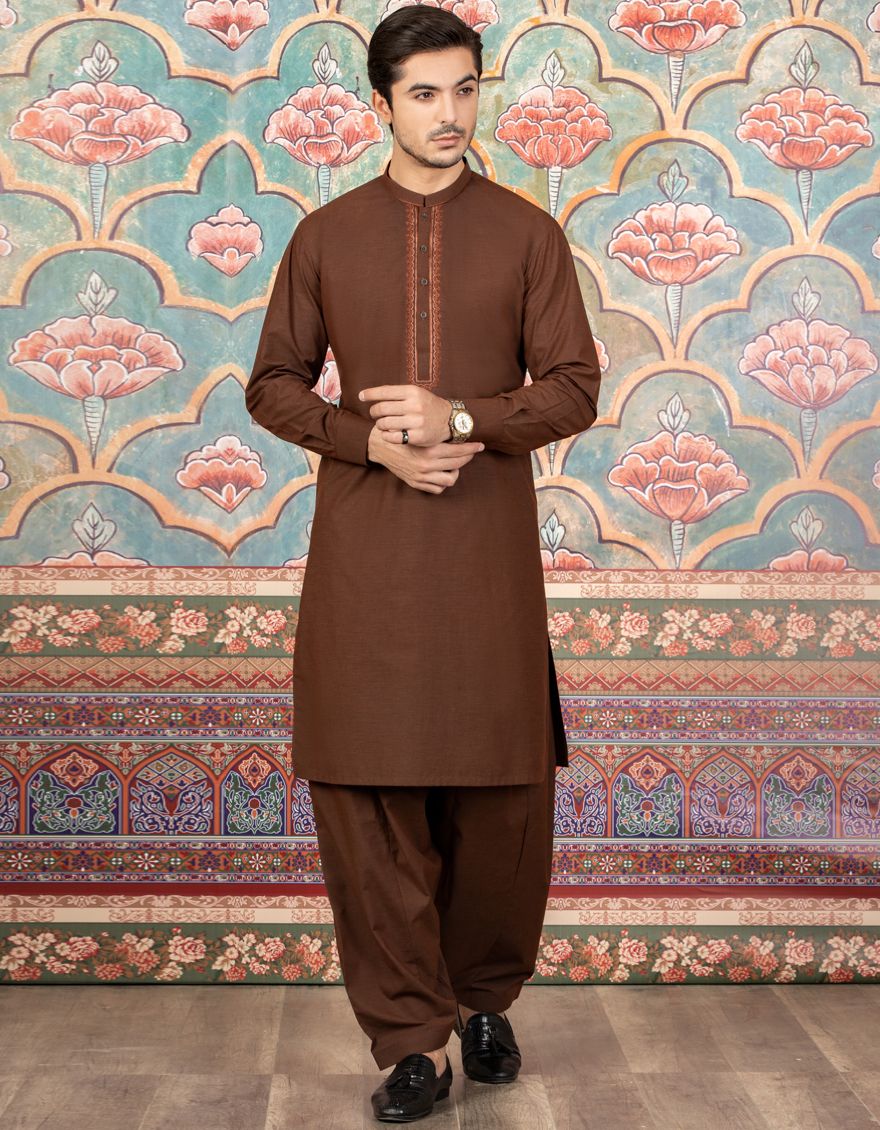 RUST KAMEEZ SHALWAR | JJKS-S-US-34082/S21/JJ7395-SF