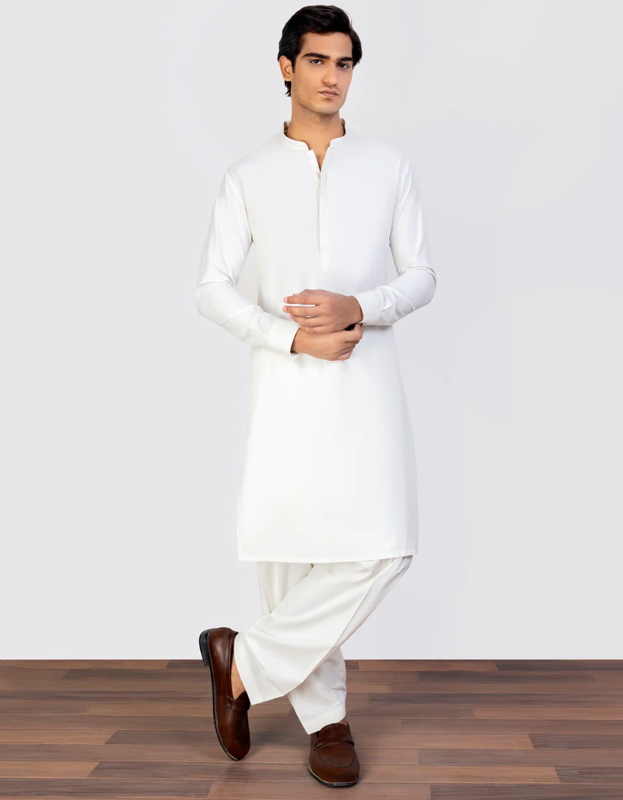 IVORY BLENDED KAMEEZ SHALWAR | JJKS-S-US-34425/S23/JJ8725-CL