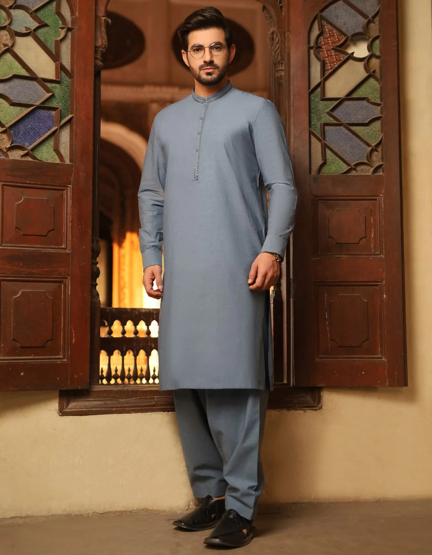 PIGEON BLUE KAMEEZ SHALWAR | JJKS-S-US-36683/S20/JJ7069